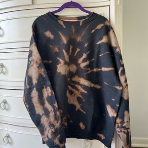 Handmade bleach dyed crew sweatshirt
